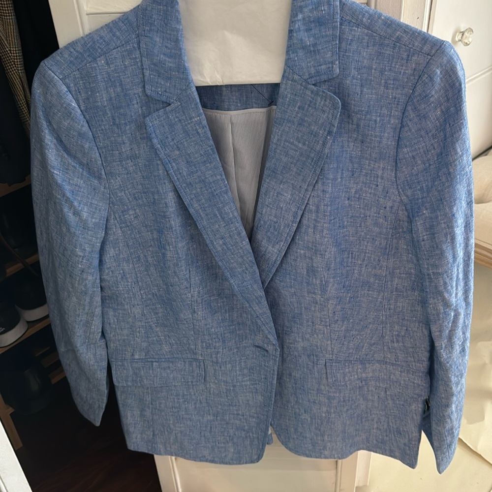 Talbots chambray linen jacket